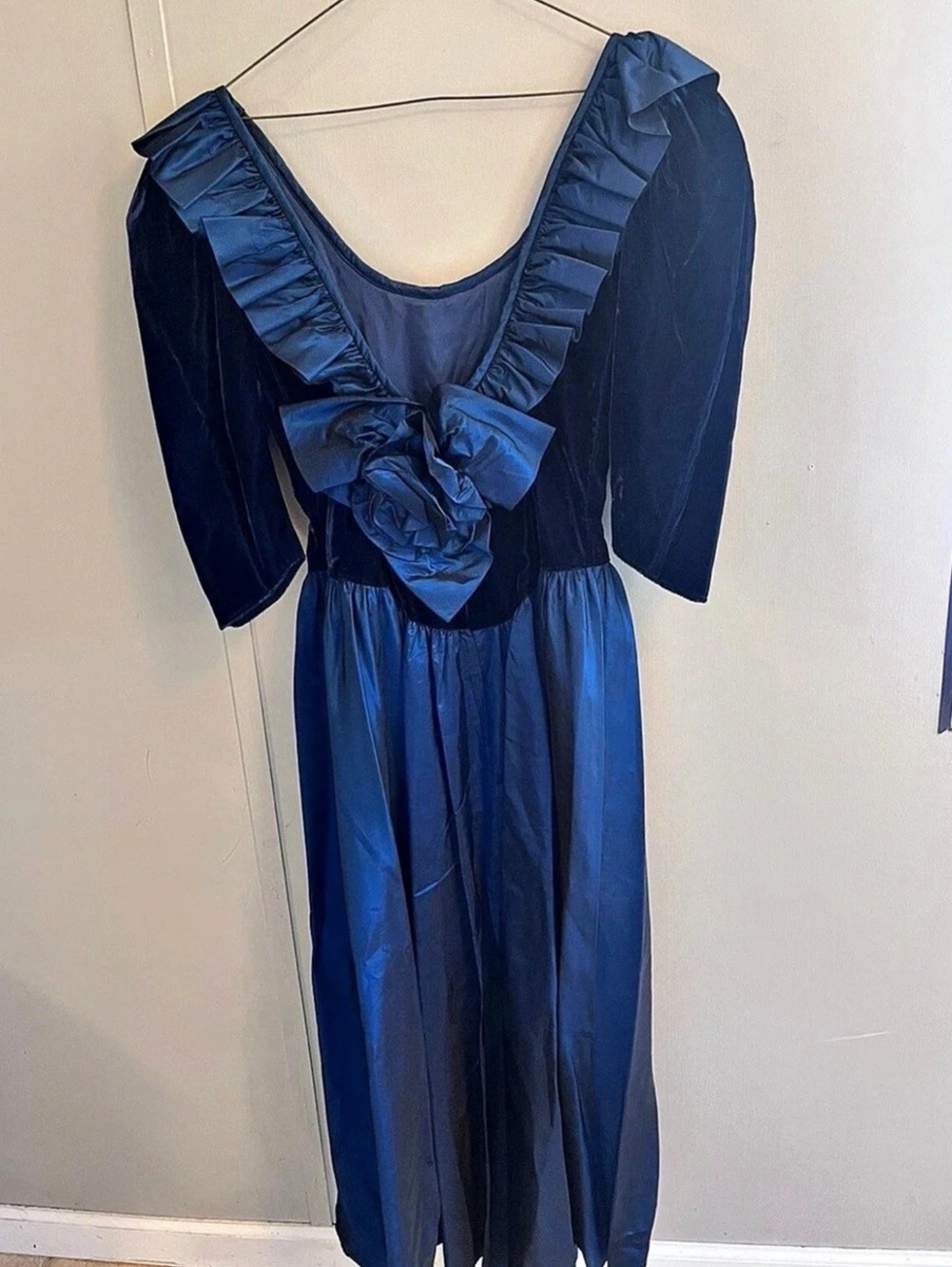 Vintage Dance-Allure Velvet Cocktail Prom Dress Size 9/10 Union made USA